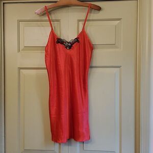 Vintage Inner Most red and black lace chemise